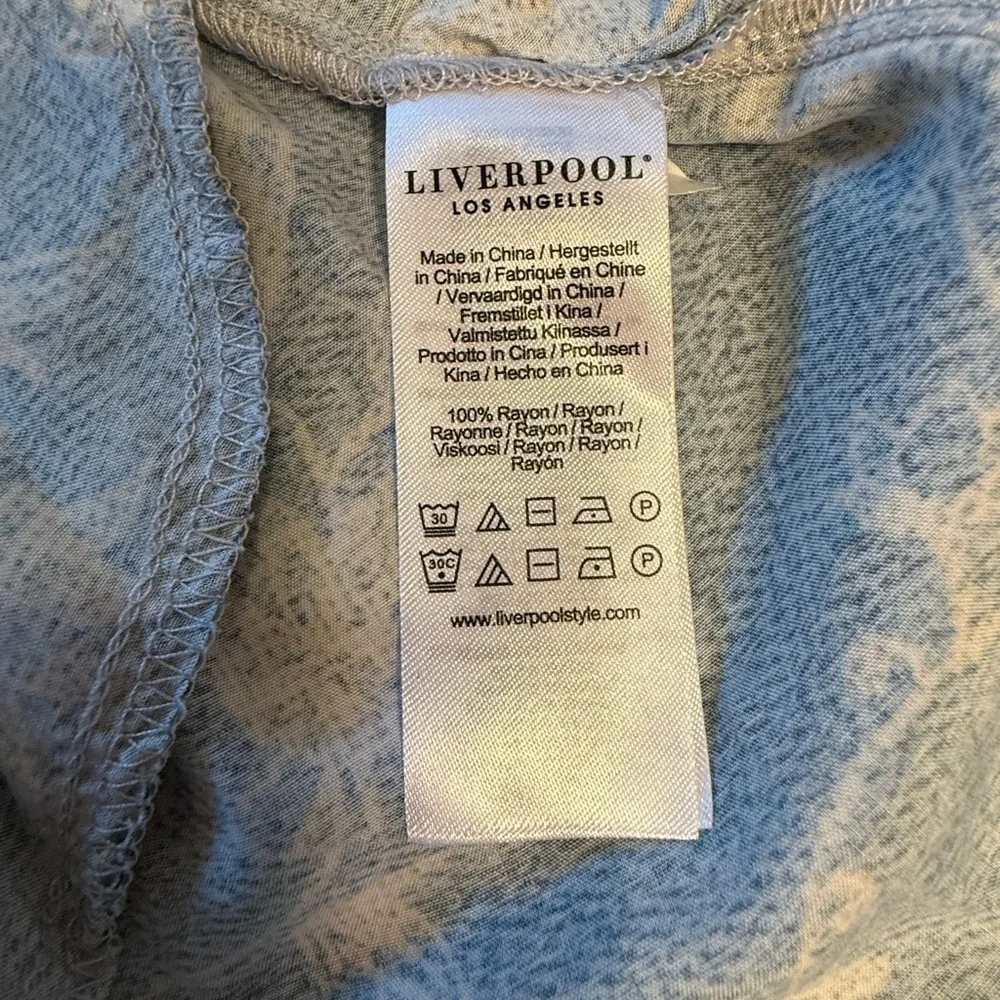 Liverpool Blue and White Floral Top